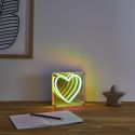 Lampe led effet neon décorative acrylique coeur multicolore avec port USB