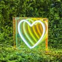 Lampe led effet neon décorative acrylique coeur multicolore avec port USB