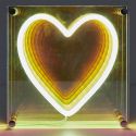 Lampe led effet neon décorative acrylique coeur multicolore avec port USB