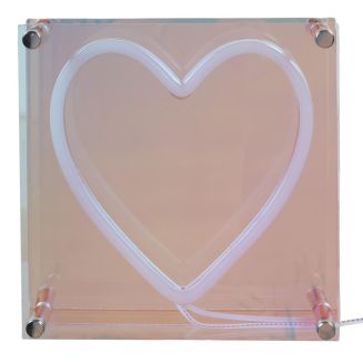 Lampe led effet neon décorative acrylique coeur multicolore avec port USB