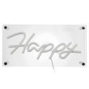 Lampe led effet neon décorative acrylique happy bleu avec port USB