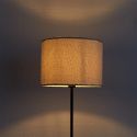 Lampadaire en métal noir avec abat-jour en bouclette (H150cm)