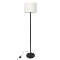 Lampadaire en métal noir avec abat-jour en bouclette (H150cm)