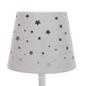 Lampe à poser blanche abat-jour étoiles ajouré rechargeable USB-C