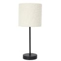 Lampe à poser en métal noir avec abat-jour en bouclette (H38cm)