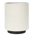 Lampe à poser socle métal noir abat-jour bouclette (H20cm)