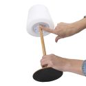 Lampe à poser led imitation bois rechargeable USB (H40cm)