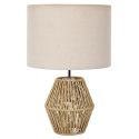 Lampe à poser en corde tressée naturel et abat-jour lin (H40cm)
