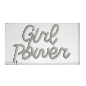 Lampe led effet neon décorative acrylique girl power rose avec raccordement secteur