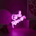 Lampe led effet neon décorative acrylique girl power rose avec raccordement secteur