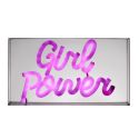 Lampe led effet neon décorative acrylique girl power rose avec raccordement secteur