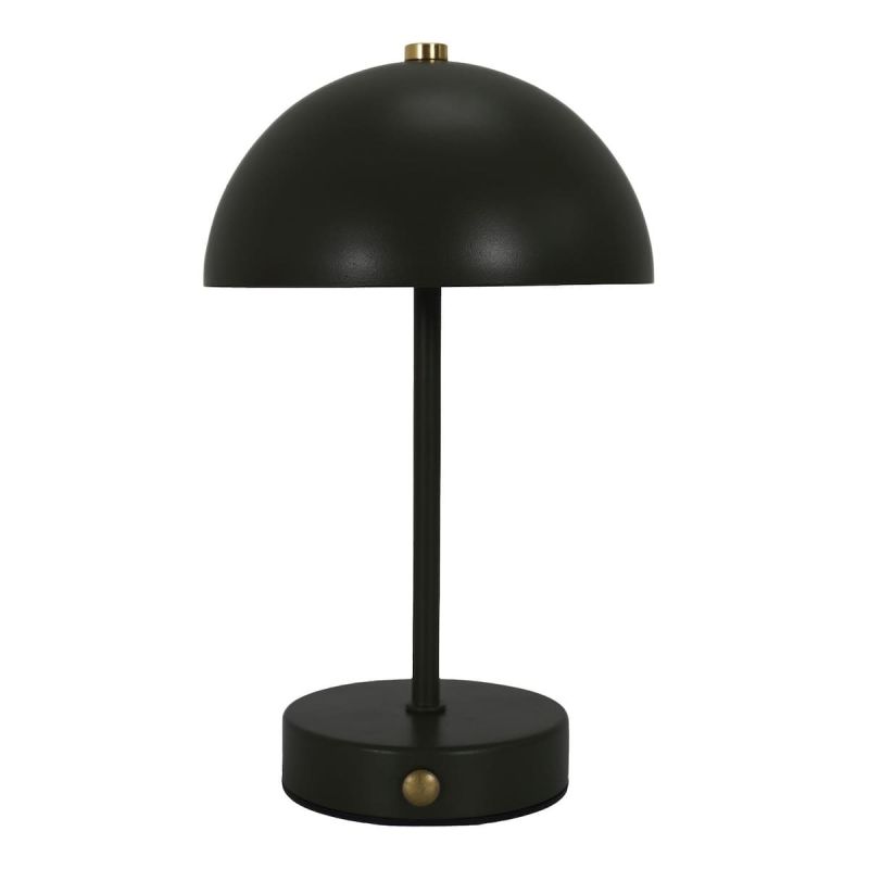 Lampe à poser en métal noir rechargeable (H25cm)