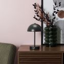 Lampe à poser en métal noir rechargeable (H25cm)
