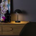 Lampe à poser en métal noir rechargeable (H25cm)