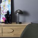 Lampe à poser en métal noir rechargeable (H25cm)