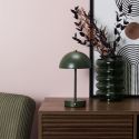 Lampe à poser en métal vert rechargeable (H25cm)