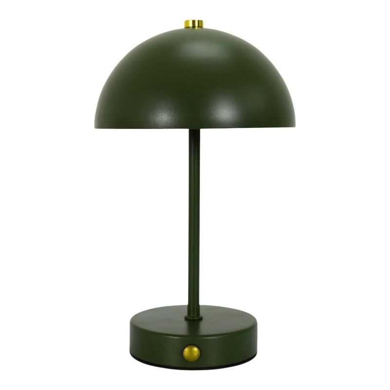 Lampe à poser en métal vert rechargeable (H25cm)