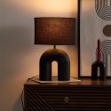 Lampe à poser archi céramique noir (H42cm)