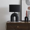 Lampe à poser archi céramique noir (H42cm)