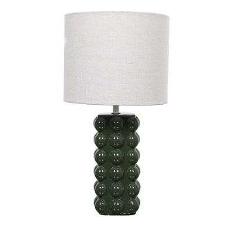 Lampe à poser en céramique relief vert forêt (H41cm)
