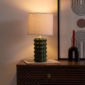 Lampe à poser en céramique relief vert forêt (H41cm)
