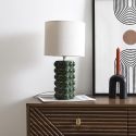 Lampe à poser en céramique relief vert forêt (H41cm)