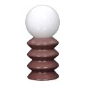 Lampe à poser céramique terracotta abat-jour globe (H41cm) sur piles