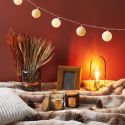 Guirlande lumineuse intérieur 20 boules led blanc et doré (L3m72)