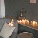 Guirlande lumineuse intérieur 10 boules led rose et gris(L1m65)