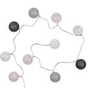 Guirlande lumineuse intérieur 10 boules led rose et gris(L1m65)