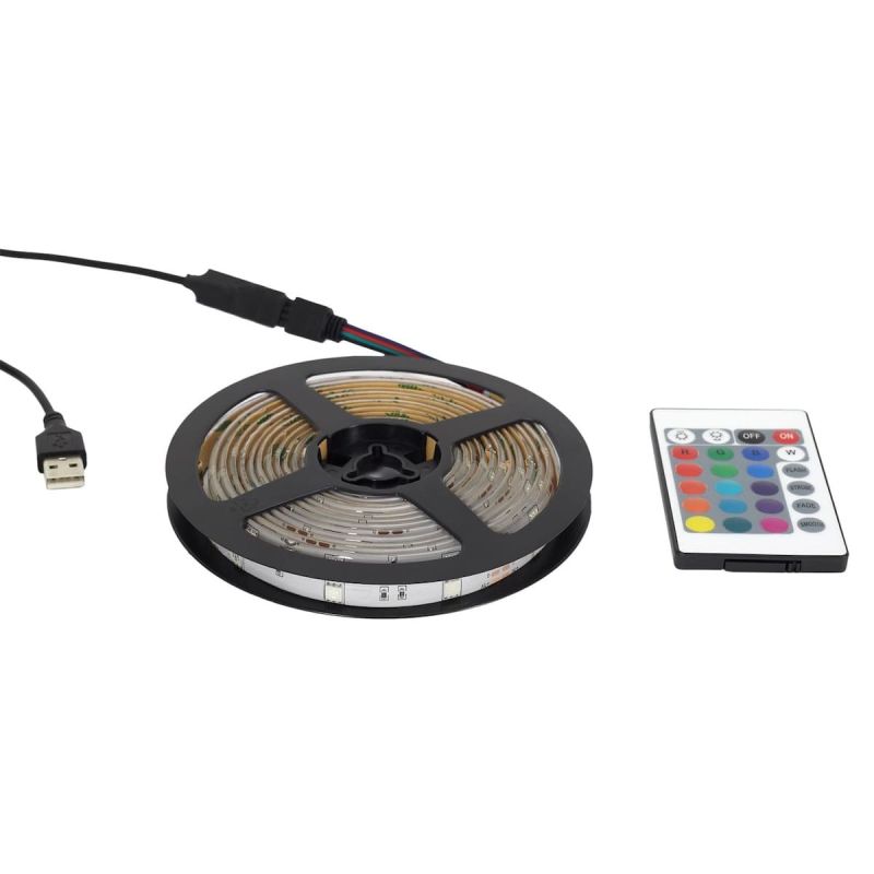 Ruban 30 Leds Multicolore Adhésif 100cm avec Télécommande Ruban 30 Leds Multicolore Adhésif 100cm avec Télécommande