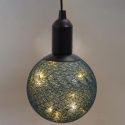 Boule décorative lumineuse suspendue grise (ø15cm)