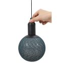 Boule décorative lumineuse suspendue grise (ø15cm)