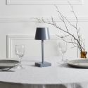 Lampe à poser led tactile gris rechargeable USB avec 3 intensités de lumière blanche