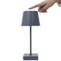 Lampe à poser led tactile gris rechargeable USB avec 3 intensités de lumière blanche
