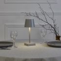 Lampe à poser led tactile taupe rechargeable USB avec 3 intensités de lumière blanche