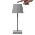 Lampe à poser led tactile taupe rechargeable USB avec 3 intensités de lumière blanche