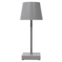 Lampe à poser led tactile taupe rechargeable USB avec 3 intensités de lumière blanche