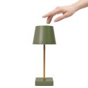 Lampe à poser led tactile vert rechargeable USB avec 3 intensités de lumière blanche