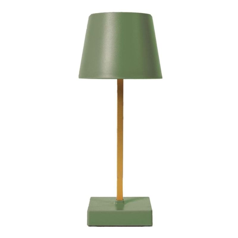 Lampe à poser led tactile vert rechargeable USB avec 3 intensités de lumière blanche