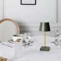 Lampe à poser led tactile vert rechargeable USB avec 3 intensités de lumière blanche