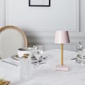 Lampe à poser led tactile rose rechargeable USB avec 3 intensités de lumière blanche