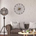Horloge murale filaire en métal noire (ø50cm)