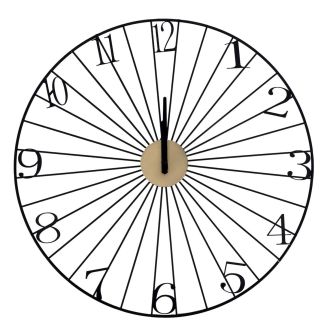 Horloge murale filaire en métal noire (ø50cm)