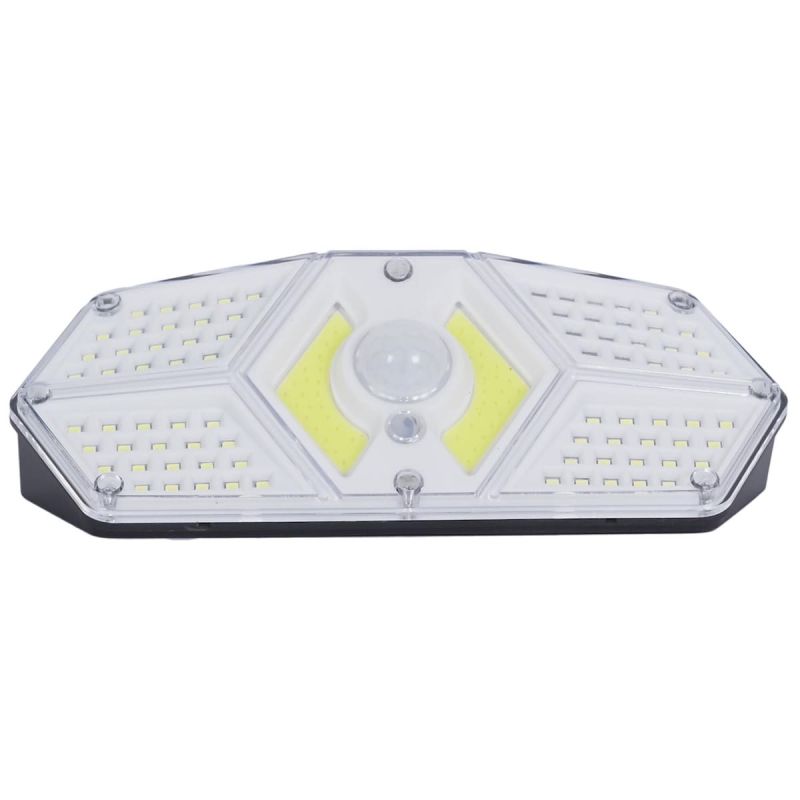Projecteur led solaire extérieur noir éclairage blanc avec détecteur mouvement et luminosité