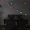 Guirlande solaire lumineuse d'extérieur 20 ampoules led multicolores(L10,70m)