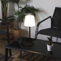 Lampe nomade d'extérieur blanc et noir rechargeable USB avec 3 niveaux éclairage