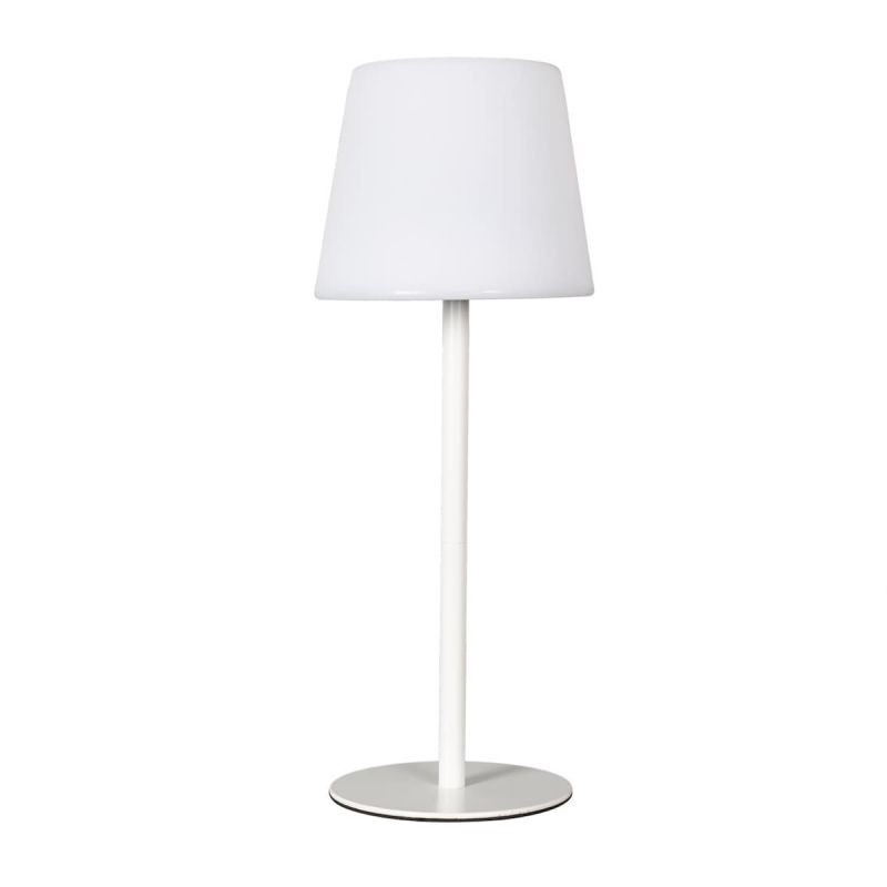 Lampe nomade d'extérieur blanc rechargeable USB avec 3 niveaux éclairage