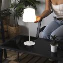 Lampe nomade d'extérieur blanc rechargeable USB avec 3 niveaux éclairage