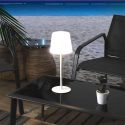 Lampe nomade d'extérieur blanc rechargeable USB avec 3 niveaux éclairage